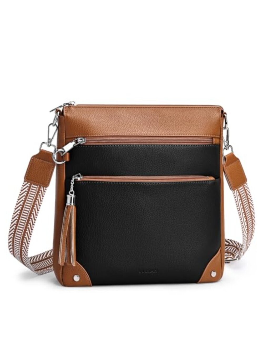 Women's Anti Theft RFID Blocking Crossbody Bag Vegan Leather Built-in Wallet